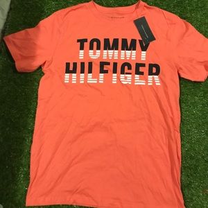tommy hilfiger boys L 16/18 coral t shirt